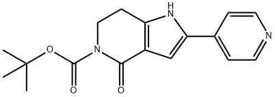 5H-Pyrrolo[3,2-c]pyridine-5-carboxylic acid, 1,4,6,7-tetrahydro-4-oxo-2-(4-pyridinyl)-, 1,1-dimethylethyl ester Struktur