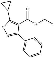 4-Isoxazolecarboxylic acid, 5-cyclopropyl-3-phenyl-, ethyl ester Struktur