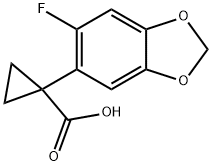 1-(6-fluorobenzo[d][1,3]dioxol-5-yl)cyclopropanecarboxylic acid Struktur