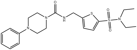 1-Piperazinecarboxamide, N-[[5-[(diethylamino)sulfonyl]-2-thienyl]methyl]-4-phenyl- Structure