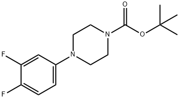 1-Piperazinecarboxylic acid, 4-(3,4-difluorophenyl)-, 1,1-dimethylethyl ester 化学構造式
