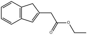 1H-インデン-2-酢酸エチル 化学構造式