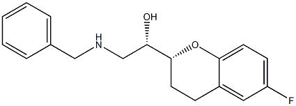 (+-)-(R*,S*)-6-fluoro-3,4-dihydro-alpha-[[(phenylmethyl)amino]methyl]-2H-1-benzopyran-2-methanol Structure