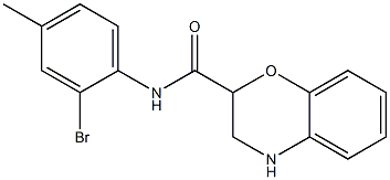 N-(2-bromo-4-methylphenyl)-3,4-dihydro-2H-1,4-benzoxazine-2-carboxamide,,结构式