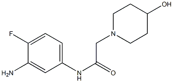 N-(3-amino-4-fluorophenyl)-2-(4-hydroxypiperidin-1-yl)acetamide Struktur