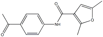 N-(4-acetylphenyl)-2,5-dimethyl-3-furamide Struktur