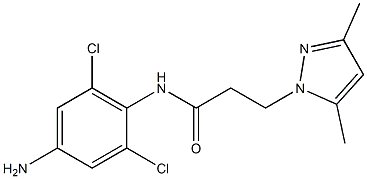 N-(4-amino-2,6-dichlorophenyl)-3-(3,5-dimethyl-1H-pyrazol-1-yl)propanamide Structure