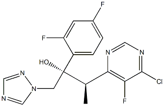 (2R, 3S)/(2S,3R)-3-(5-Fluoro-6-chloro-pyrimidin-4-yl)-2-(2,4-difluorophenyl)-1-(1H-1,2,4-triazol-1-yl)butane-2-ol. Structure