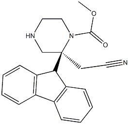 (9H-fluoren-9-yl)methyl (S)-2-(cyanomethyl)piperazine-1-carboxylate Struktur