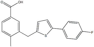3-((5-(4-fluorophenyl)thiophen-2-yl)methyl)-4-methylbenzoic acid Struktur