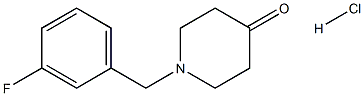 1-[(3-氟苯基)甲基]哌啶-4-酮盐酸,,结构式
