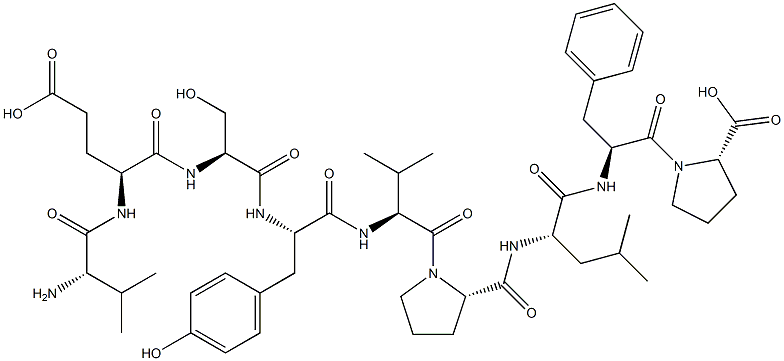 valyl-glutamyl-seryl-tyrosyl-valyl-prolyl-leucyl-phenylalanylproline Struktur