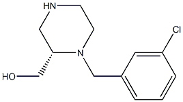 (S)-1-(3-氯苯基)-6-(羟甲基)哌嗪, , 结构式