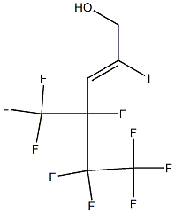 4,5,5,6,6,6-Hexafluoro-4-trifluoromethyl-2-iodo-2-hexene-1-ol,,结构式