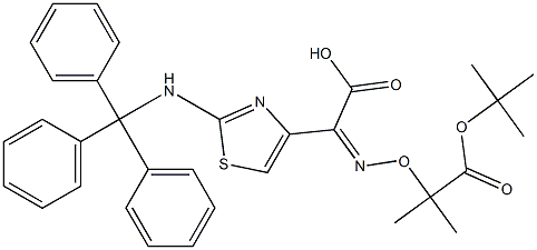(Z)-2-(2-TRITYLAMINOTHIAZOL-4-YL)-2-(2-T-BUTOXYCARBONYLPROP-2-OXYIMINO) ACETIC ACID 结构式