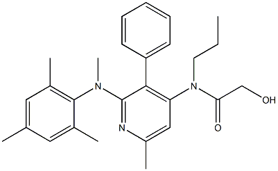 2-HYDROXY-N-{6-METHYL-2-[METHYL-(2,4,6-TRIMETHYL-PHENYL)-AMINO]-3-PHENYL-PYRIDIN-4-YL}-N-PROPYL-ACETAMIDE Structure