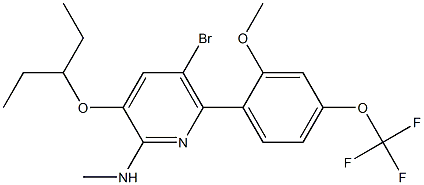5-BROMO-3-(1-ETHYLPROPOXY)-6-[2-METHOXY-4-(TRIFLUOROMETHOXY)PHENYL]-N-METHYLPYRIDIN-2-AMINE Struktur