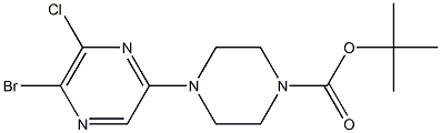 TERT-BUTYL 4-(5-BROMO-6-CHLOROPYRAZIN-2-YL)PIPERAZINE-1-CARBOXYLATE Structure