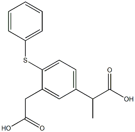 2-(3-carboxymethyl-4-phenylthiophenyl)propionic acid Struktur