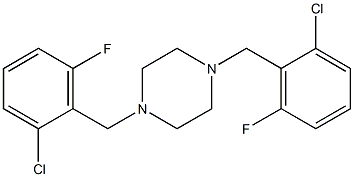 1,4-di(2-chloro-6-fluorobenzyl)piperazine 化学構造式