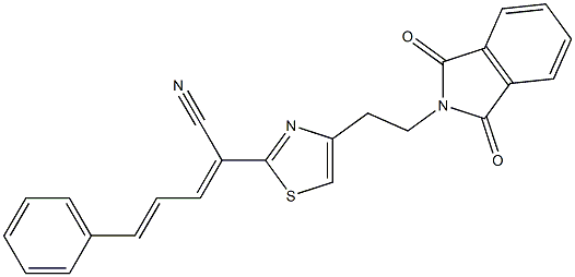 (2E,4E)-2-{4-[2-(1,3-dioxo-1,3-dihydro-2H-isoindol-2-yl)ethyl]-1,3-thiazol-2-yl}-5-phenyl-2,4-pentadienenitrile Structure