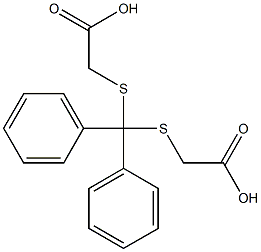 2-{[[(carboxymethyl)thio](diphenyl)methyl]thio}acetic acid Struktur