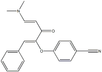 4-({(E)-4-(dimethylamino)-2-oxo-1-[(Z)-phenylmethylidene]-3-butenyl}oxy)benzenecarbonitrile Structure