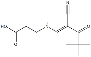 3-{[(E)-2-cyano-4,4-dimethyl-3-oxo-1-pentenyl]amino}propanoic acid Structure