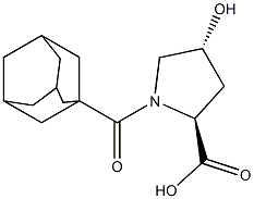(2S,4R)-1-(1-adamantylcarbonyl)-4-hydroxypyrrolidine-2-carboxylic acid Structure