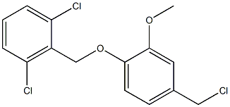 1,3-dichloro-2-[4-(chloromethyl)-2-methoxyphenoxymethyl]benzene,,结构式
