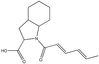 1-[(2E,4E)-hexa-2,4-dienoyl]octahydro-1H-indole-2-carboxylic acid Structure