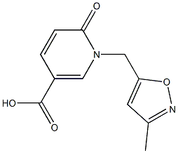 1-[(3-methyl-1,2-oxazol-5-yl)methyl]-6-oxo-1,6-dihydropyridine-3-carboxylic acid 结构式
