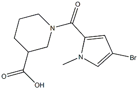 1-[(4-bromo-1-methyl-1H-pyrrol-2-yl)carbonyl]piperidine-3-carboxylic acid Structure