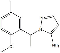 1-[1-(2-methoxy-5-methylphenyl)ethyl]-1H-pyrazol-5-amine Struktur