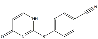 4-[(6-methyl-4-oxo-1,4-dihydropyrimidin-2-yl)sulfanyl]benzonitrile,,结构式