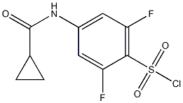 4-[(cyclopropylcarbonyl)amino]-2,6-difluorobenzenesulfonyl chloride Struktur