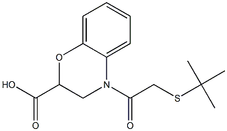 4-[2-(tert-butylsulfanyl)acetyl]-3,4-dihydro-2H-1,4-benzoxazine-2-carboxylic acid Structure