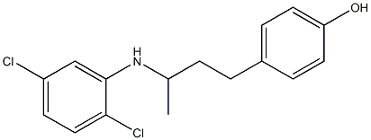 4-{3-[(2,5-dichlorophenyl)amino]butyl}phenol Struktur