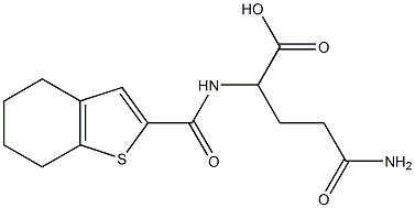 4-carbamoyl-2-(4,5,6,7-tetrahydro-1-benzothiophen-2-ylformamido)butanoic acid Struktur