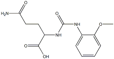 4-carbamoyl-2-{[(2-methoxyphenyl)carbamoyl]amino}butanoic acid Struktur