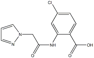 4-chloro-2-[2-(1H-pyrazol-1-yl)acetamido]benzoic acid Struktur