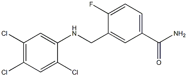4-fluoro-3-{[(2,4,5-trichlorophenyl)amino]methyl}benzamide Struktur