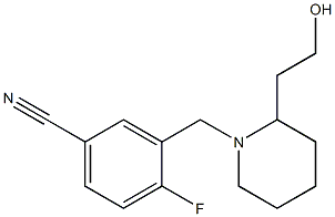 4-fluoro-3-{[2-(2-hydroxyethyl)piperidin-1-yl]methyl}benzonitrile Structure
