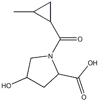 4-hydroxy-1-[(2-methylcyclopropyl)carbonyl]pyrrolidine-2-carboxylic acid Structure