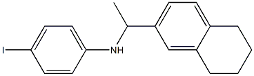 4-iodo-N-[1-(5,6,7,8-tetrahydronaphthalen-2-yl)ethyl]aniline 化学構造式