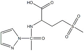 4-methanesulfonyl-2-[1-(1H-pyrazol-1-yl)acetamido]butanoic acid Struktur