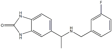 5-(1-{[(3-fluorophenyl)methyl]amino}ethyl)-2,3-dihydro-1H-1,3-benzodiazol-2-one Struktur