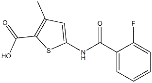 5-[(2-fluorobenzoyl)amino]-3-methylthiophene-2-carboxylic acid Struktur