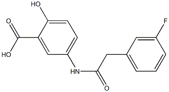 5-[2-(3-fluorophenyl)acetamido]-2-hydroxybenzoic acid Struktur