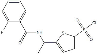 5-{1-[(2-fluorophenyl)formamido]ethyl}thiophene-2-sulfonyl chloride|